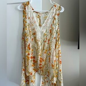 Such a cute sheer tank with lace by POL